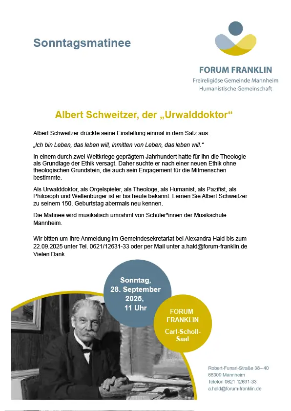 Plakat mit Information zu einer Veranstaltung