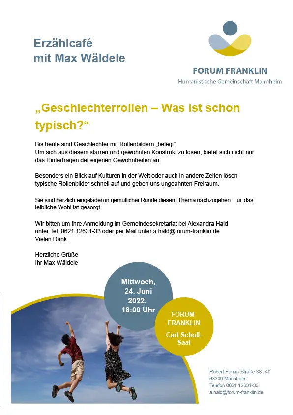 Matinee Gesundheit Flyer - Einladung zum Erzählcafe