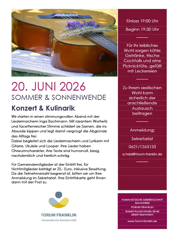 Matinee Gesundheit Flyer - Einladung zur Sommer & Sonnenwende