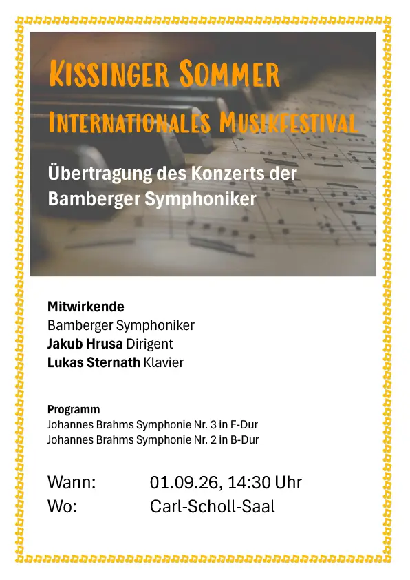 Kissinger_Sommer_4_2026_09_17 Flyer zur Übertragung des Konzerts der Bamberger Symphoniker